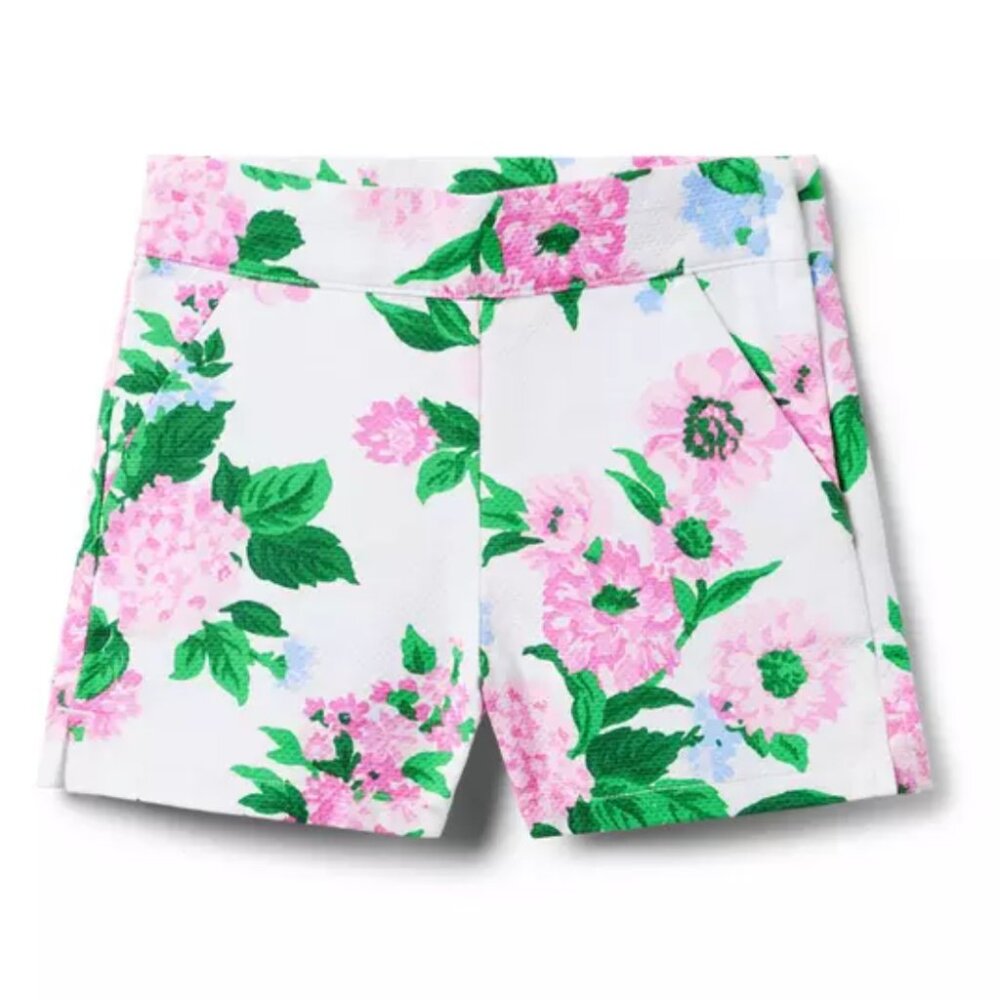 Janie and Jack Girls’ White Floral Pique Shorts – Size 3 – NWOT